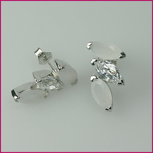 930 Silber Ohrstecker mit Zirkonia