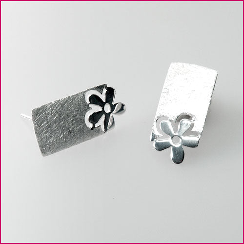 925 Silber Ohrstecker mit Blumenmotiv