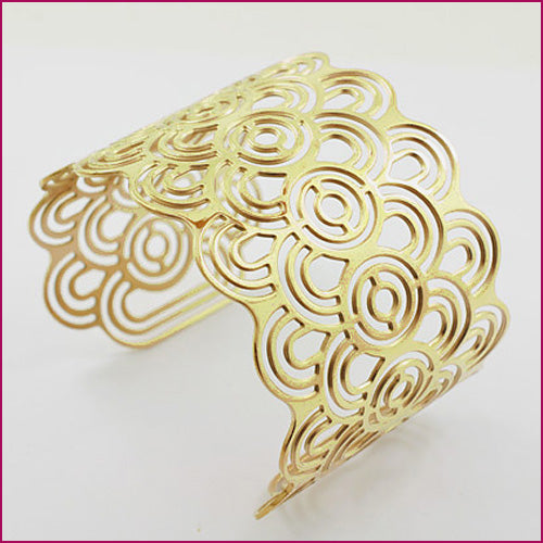 Edelstahl Armreif vergoldet