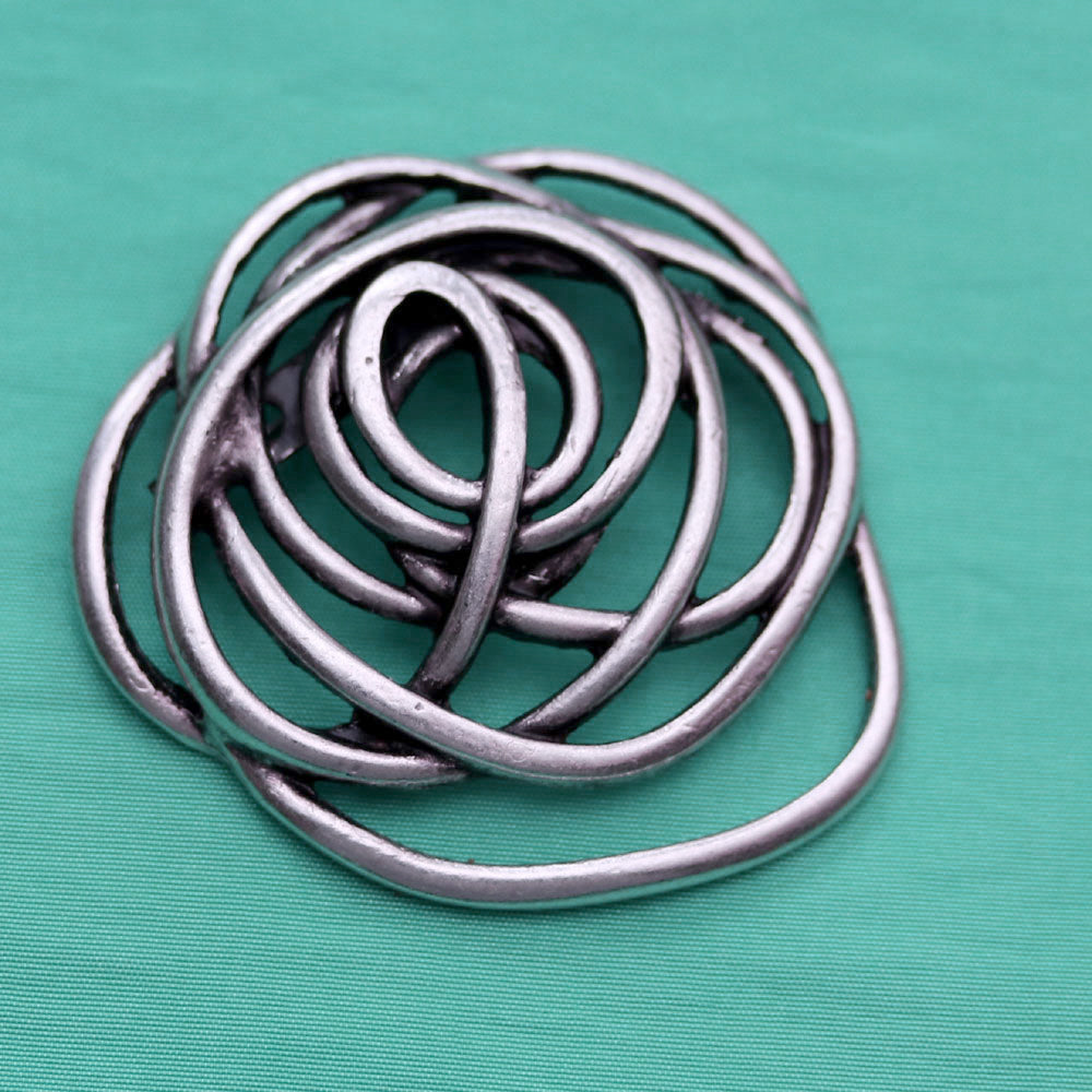 Zamak Brosche versilbert