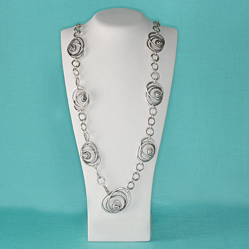 Zamak Collierkette versilbert