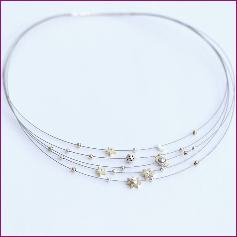 Edelstahl Collier "Sternenhimmel"