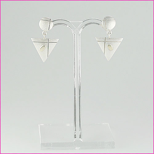 927 Silber Ohrhänger mit Goldapplikation