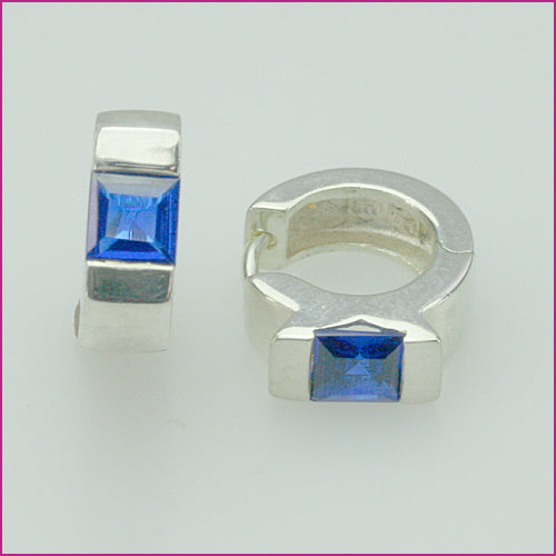 927 Silber Kreolen mit Zirkonia