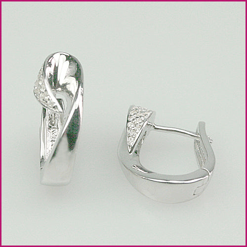 928 Silber Kreolen mit Zirkonia