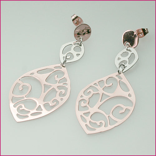 Edelstahl Ohrstecker rose-vergoldet