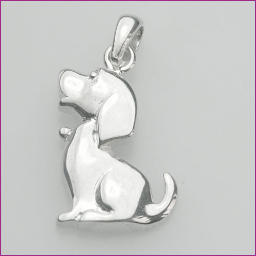 925 Silber Anhänger mit sitzendem Dackel-Motiv