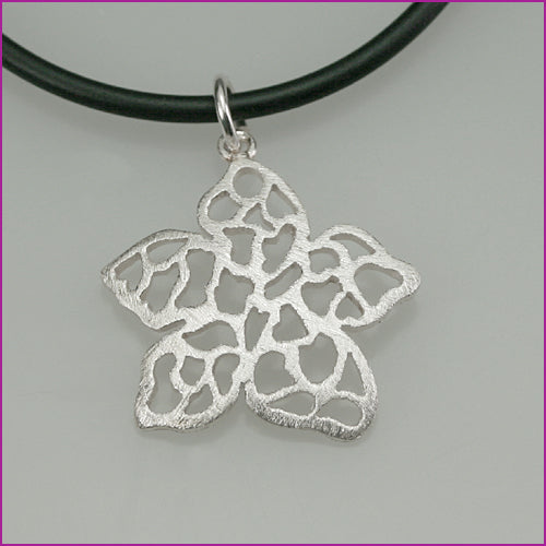 925 Silber Anhänger mit Blumenmotiv