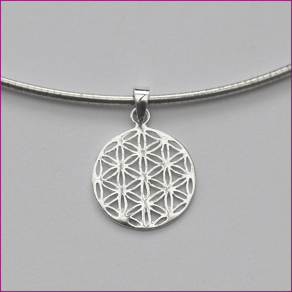 925 Silber Anhänger mit Blume des Lebens