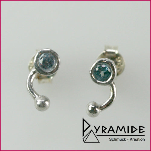 925 Silber Ohrstecker mit Zirkonia