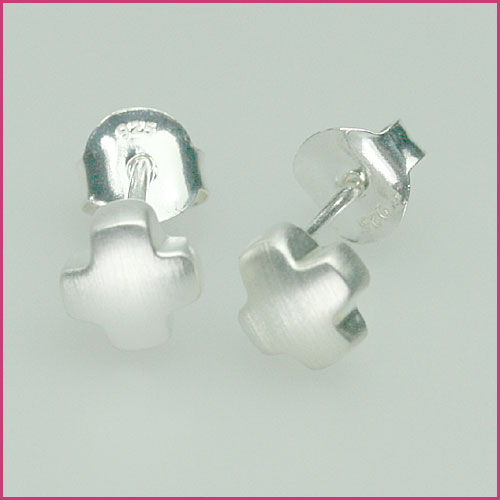 925 Silber Ohrstecker Kreuz