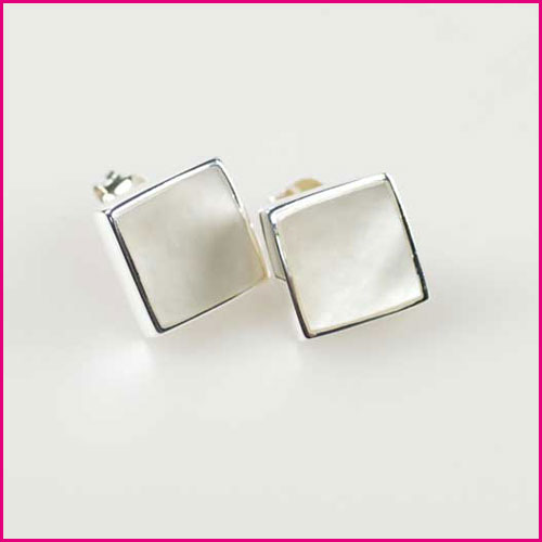 925 Silber Ohrstecker mit Perlmutt