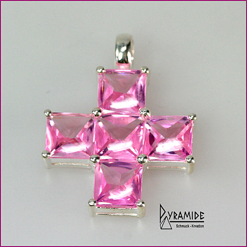 925 Silber Anhänger Kreuz mit Zirkonia