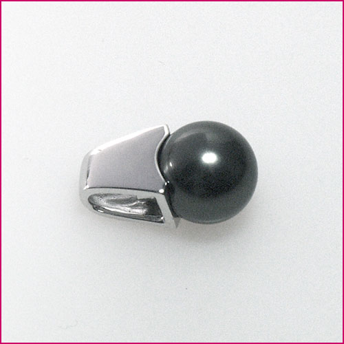 925 Silber Anhänger mit schwarzer synthetischer Perle