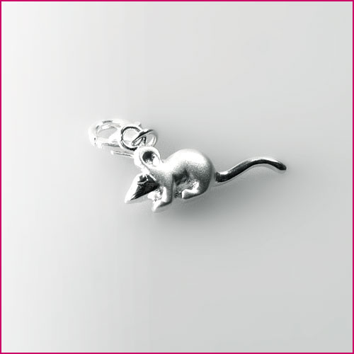 925 Silber Charm Anhänger mit Mausmotiv