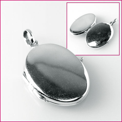 925 Silber Anhänger ovales Medaillon zum Öffnen