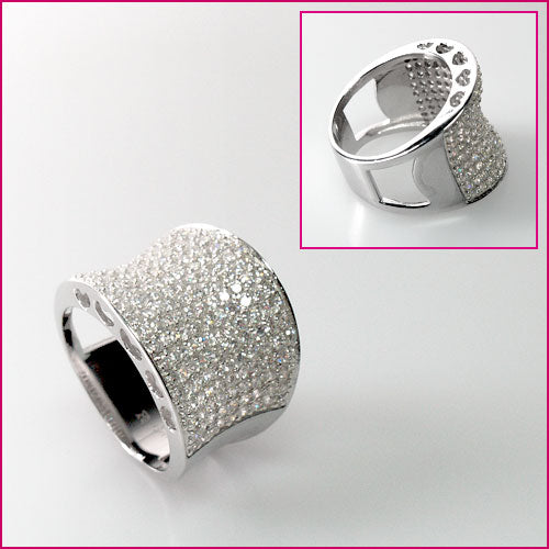 925 Silberring mit weißem Zirkonia