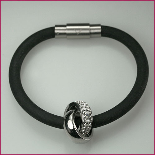 Silikon Armband mit Kristallsteinen