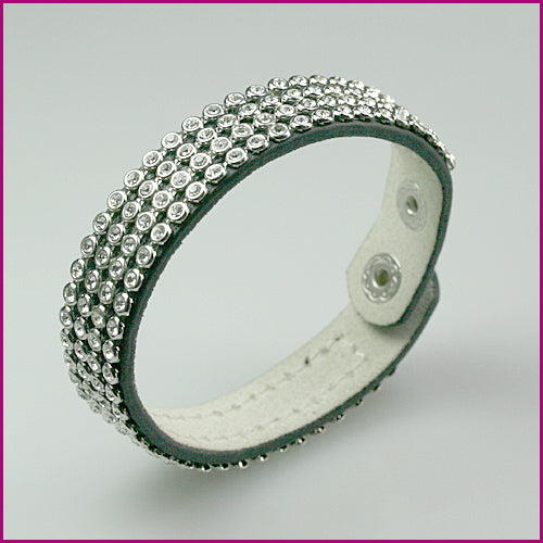 Leder Armband mit Kristallsteinen