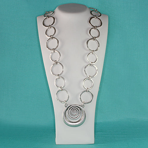 Zamak Collierkette versilbert