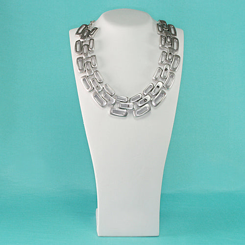Zamak Collierkette versilbert