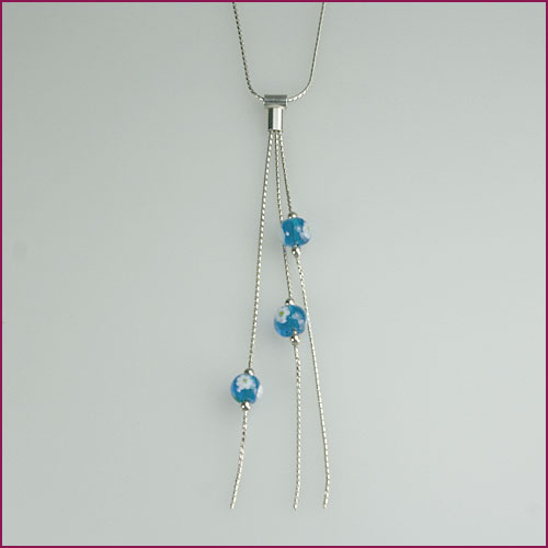 925 Silber Collier mit Murano-Glasperle