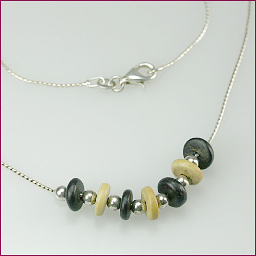 925 Silber-Holz Collier