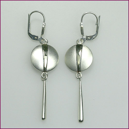 933 Silber Ohrhänger mit Goldapplikation