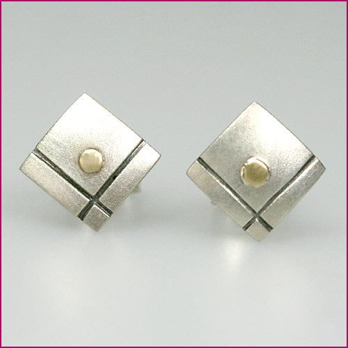 929 Silber Ohrhänger mit Goldapplikation