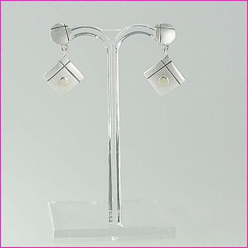 928 Silber Ohrhänger mit Goldapplikation