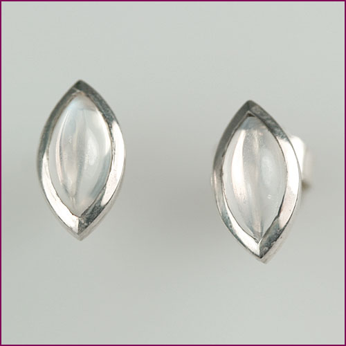 925 Silber Ohrstecker mit Mondstein