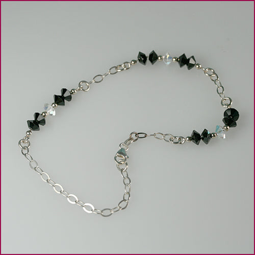 926 Silber Fußkette mit Swarovski