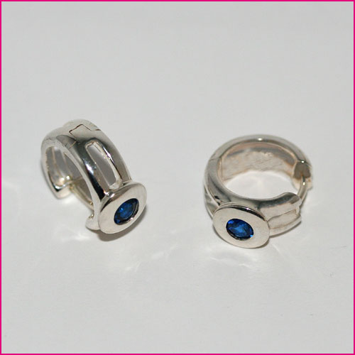 926 Silber Kreolen mit Zirkonia