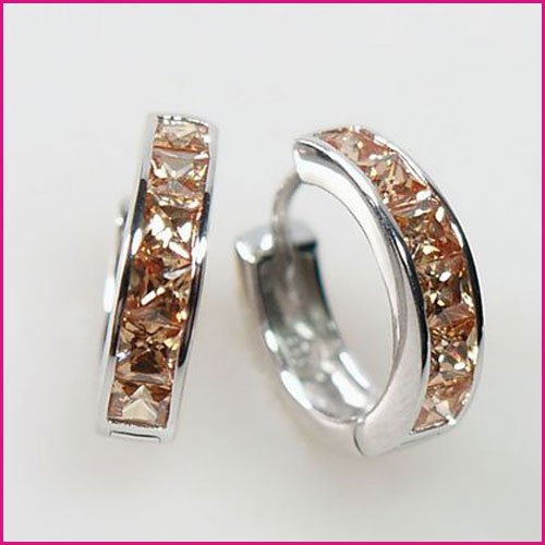 925 Silber Kreolen mit Zirkonia