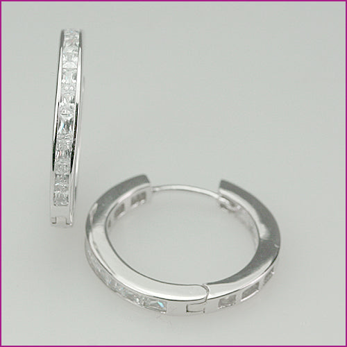 925 Silber Kreolen mit Zirkonia