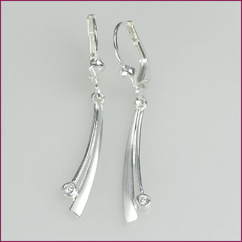 925 Silber Ohrhänger mit Zirkonia
