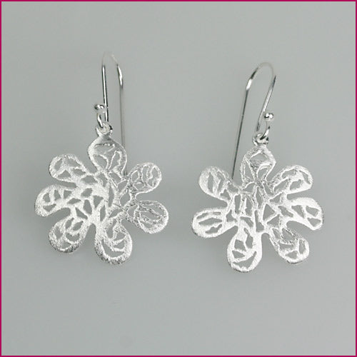 925 Silber Ohrhänger mit Blumenmotiv