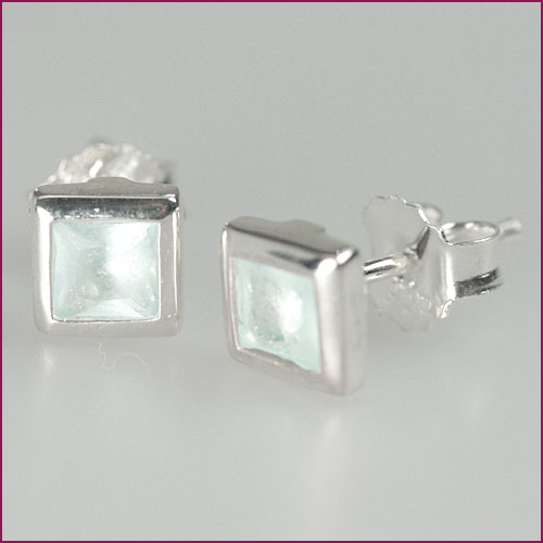 925 Silber Ohrstecker mit Topas