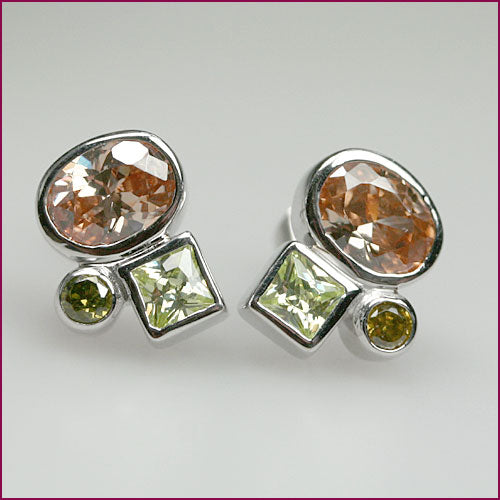 924 Silber Ohrstecker mit Zirkonia