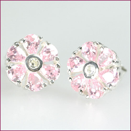 925 Silber Ohrstecker mit Blumenmotiv & Zirkonia