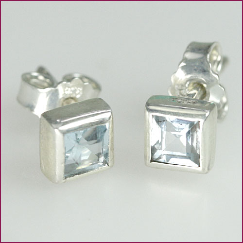 925 Silber Ohrstecker mit Topas