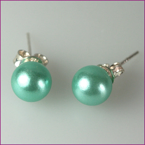 927 Silber Ohrstecker mit synthetischer Perle