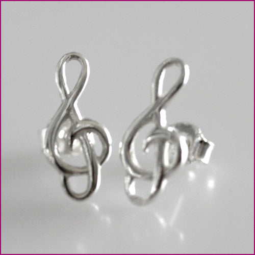 925 Silber Ohrstecker Notenschlüssel