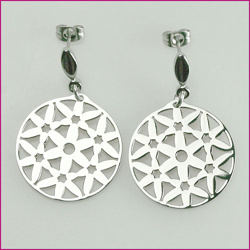 Edelstahl Ohrstecker Blumenkranz