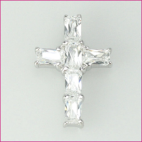 925 Silber Anhänger Kreuz mit Zirkonia