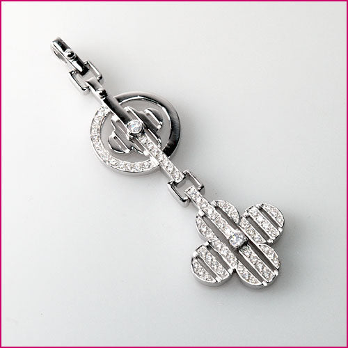 925 Silber Anhänger mit Blumenmotiv & Weißem Zirkonia