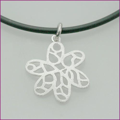 925 Silber Anhänger mit Blumenmotiv