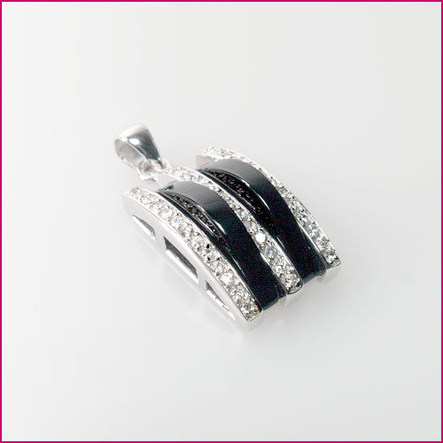 925 Silber Anhänger mit Onyx und Zirkonia