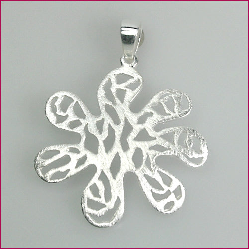 925 Silber Anhänger mit Blumenmotiv