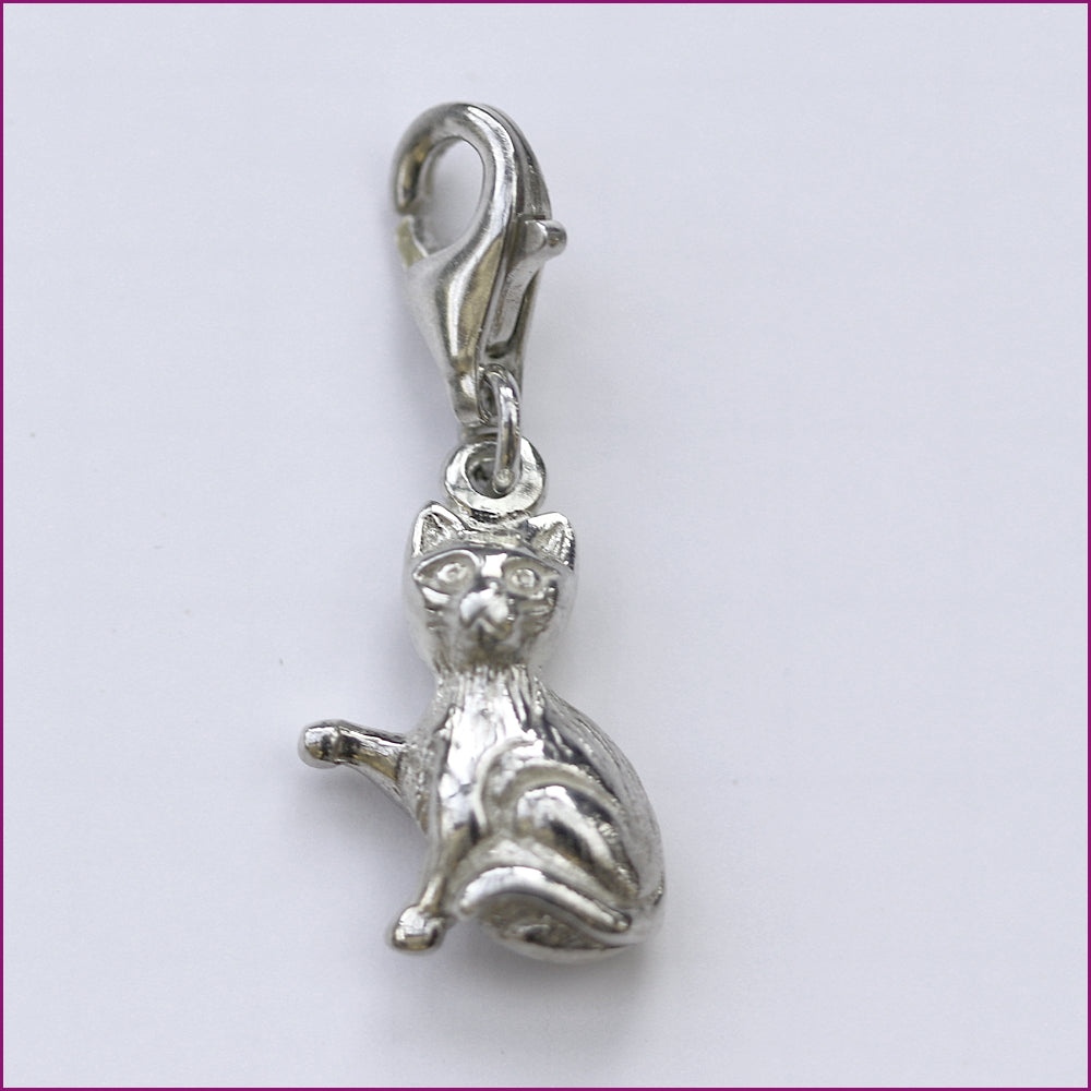 925 Silber Anhänger Katze plastisch